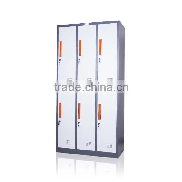 TJG-MC8536 Taiwan 2 Tier 6 Door Cheap Gym Metal Locker Hot Sale