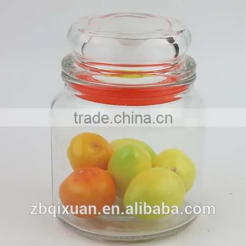 Round Clear Glass Candle Jar with Glass Lid