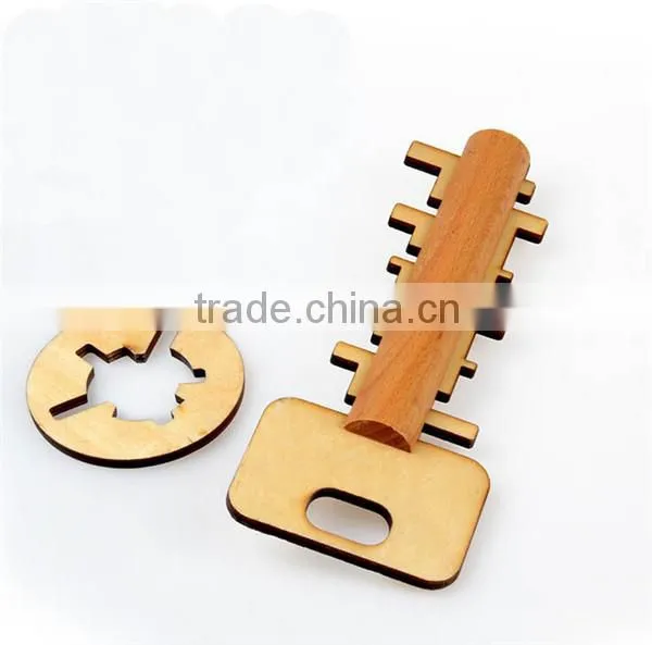 wooden adult toys brain teaser interlock puzzle toy