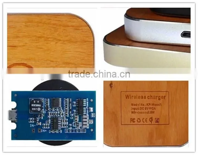 100% eco-friendly and high quality wooden wireless charger wood qi wireless charger pad