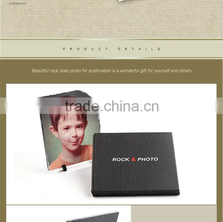 Sunmeta cheap supply irregular shaped 30*30cm heat press rock slate photo(SH-34)