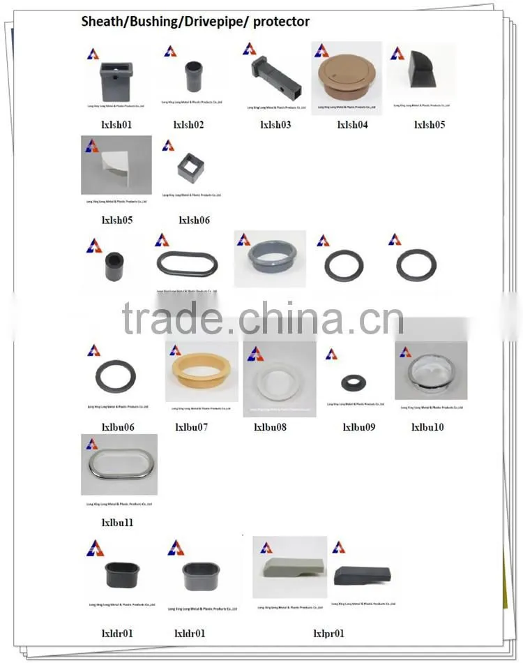 shenzhen plastic item black PA6 round plastic bushing