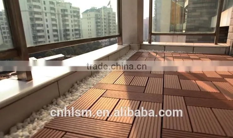 WPC Outdoor Interlocking grooved easy install DIY deck tile