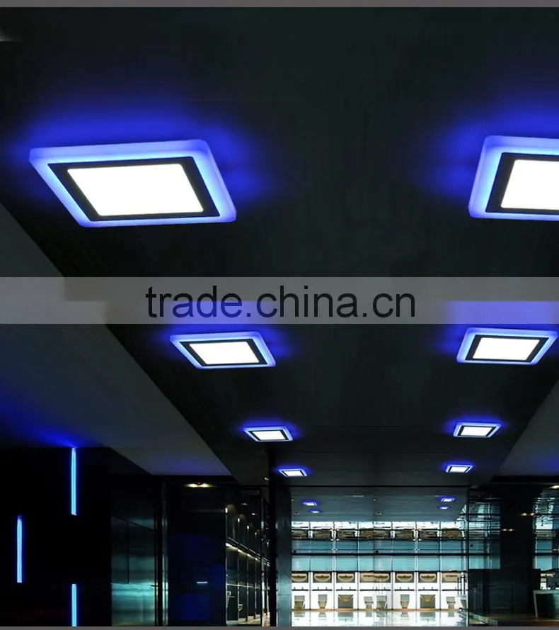 Decorative double color 12+4w LED panel light blue+white