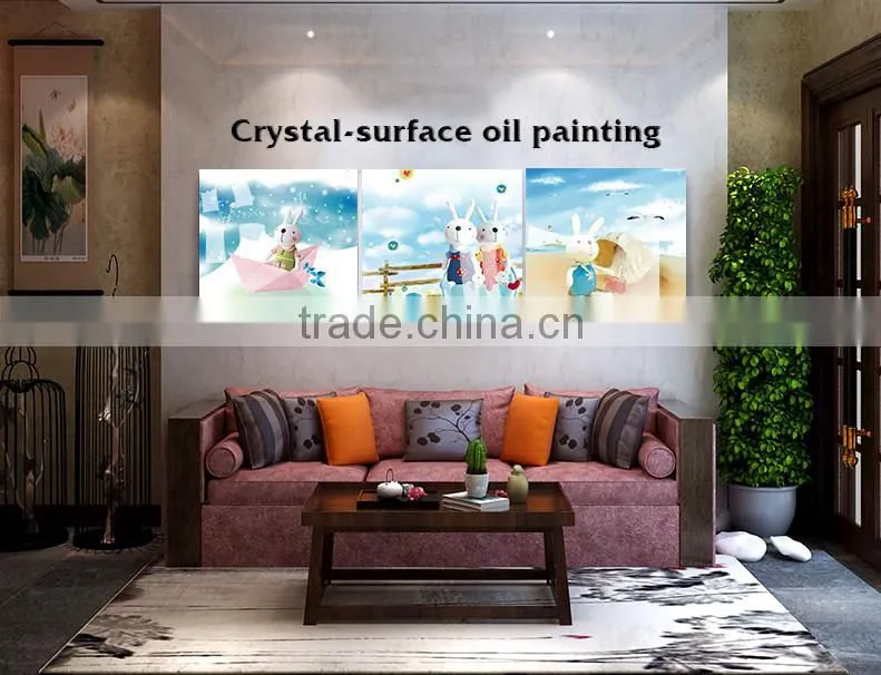 wholesale wall painting with animal oil painting of home decoration to kids bedroom