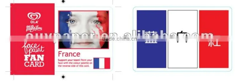 World cup face paint card for football fans painting