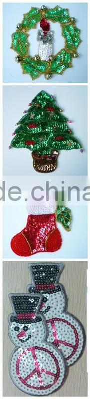 2015 Christmas sequin fabric decoration & applique patch