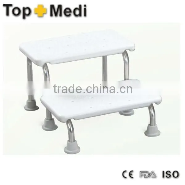 Rehabilitation Therapy Supplies TOPMEDI Bath Bench Series Stainless Steel Shower Chair with Backrest