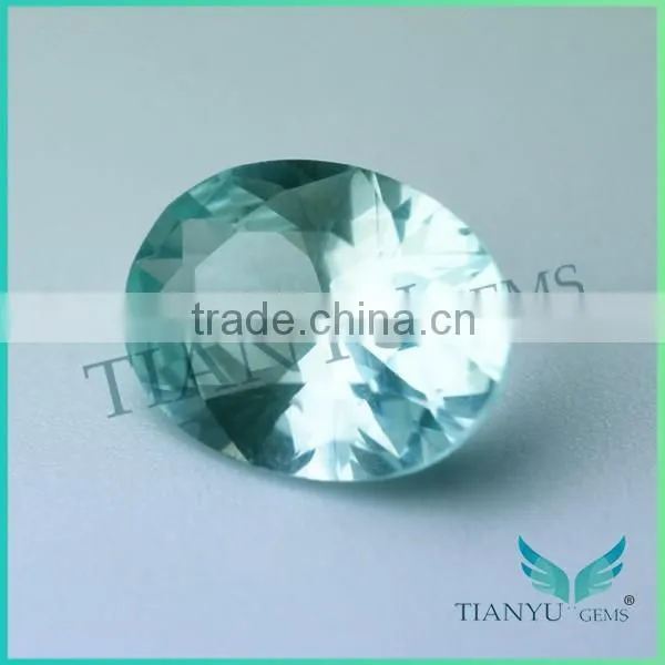 Wholesale 136# egg shape aquamarine green spinel in loose gemstone