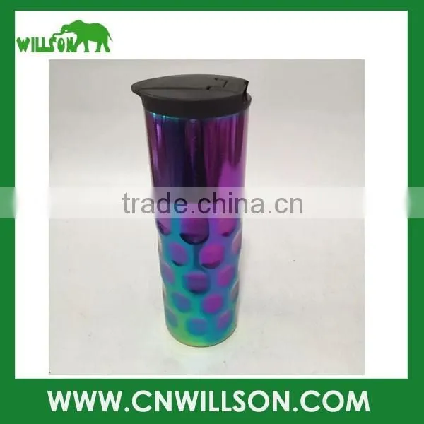 Custom sublimation stainless steel metal double wall insulated vacuum thermos thermal car coffee travel mug