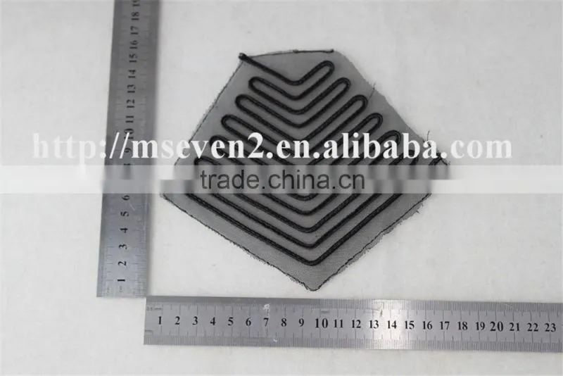 hot lace embroidery patch trim in black color shoulder patches for clothing