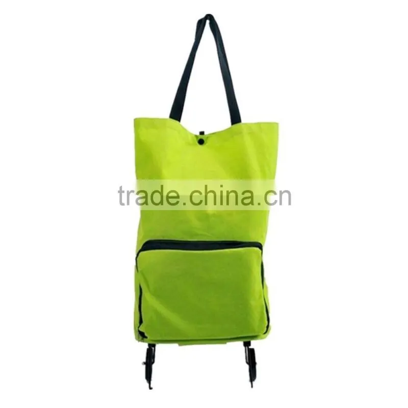 Folding Traveling Shopping Tote Bag with Wheels Handbag Purse Luggage Cart Trolley