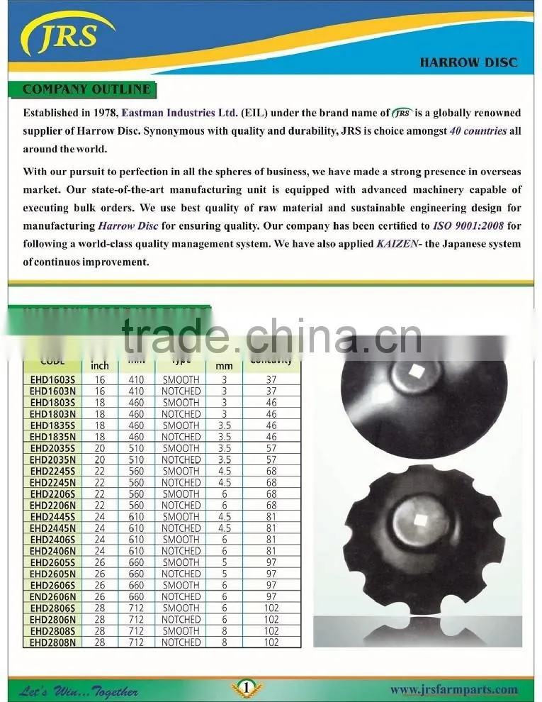 Harrow disc blade Plough discs