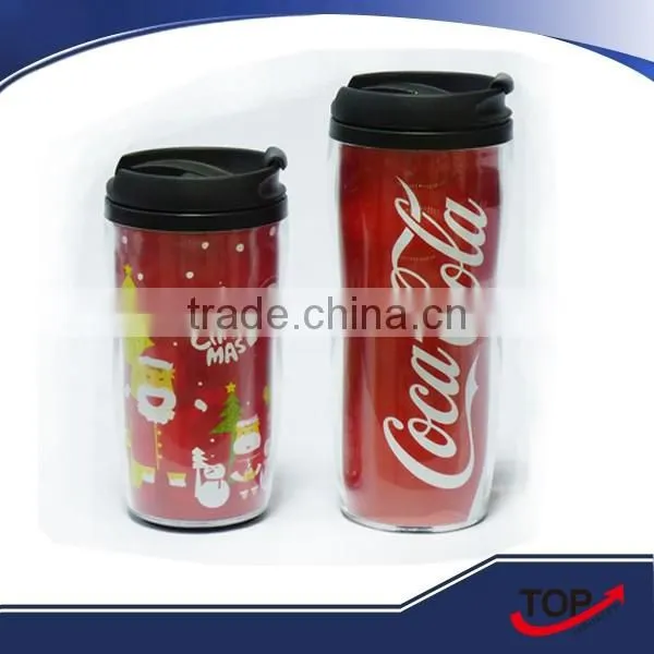 heat-insulated double-wall promotional plastic coffee cup