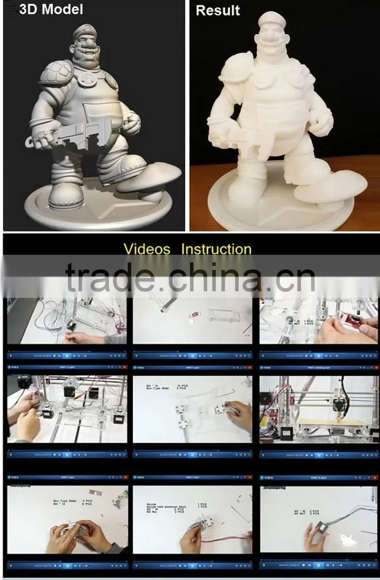 200 x 200 x 180mm Reprap DIY Semi Assembled 3D Printer Prusa I3 DIY 3d Printer Kit Factory Pric