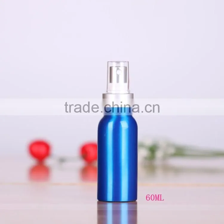 Wholesale 30ml-500ml cosmetic packaging bottle blue aluminum perfume bottle aluminum spray bottle