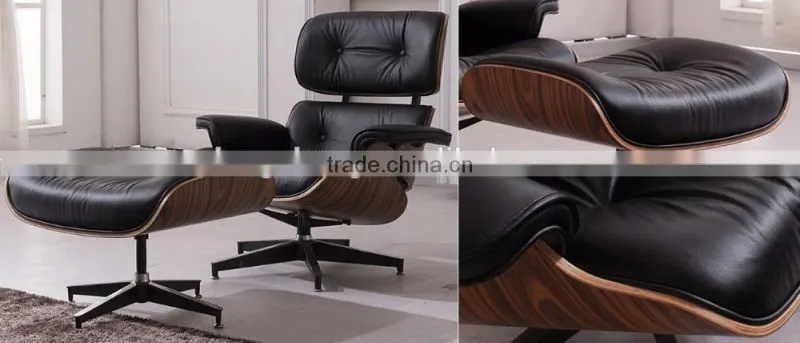 black leather replica emes lounge chair
