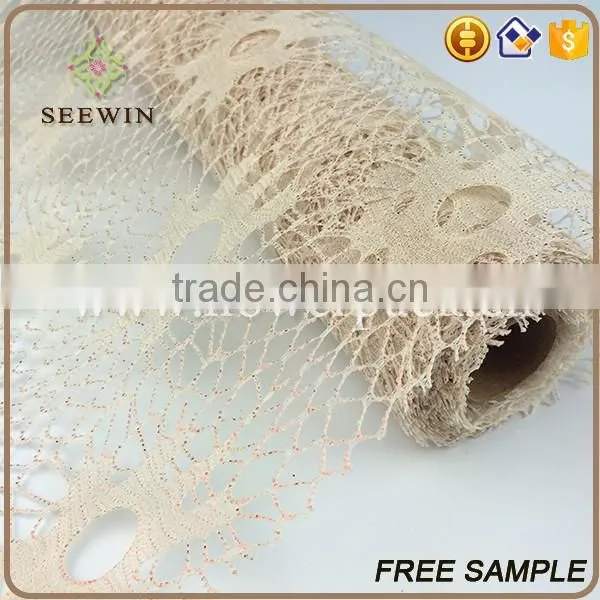 Hot Poly Flower Packing Deco Poly Mesh Roll For Christmas Gift Wrap Sun Flower Gilt Net
