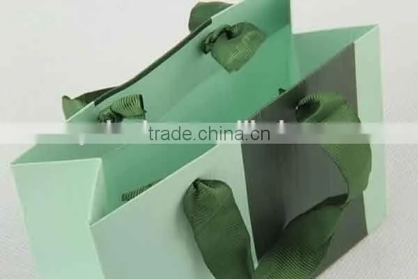 Two-colored Foldable Gift Bag With Stripes/ Shopping Bag