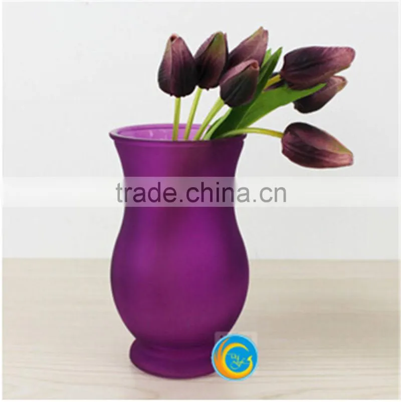 handblown colored glass vases