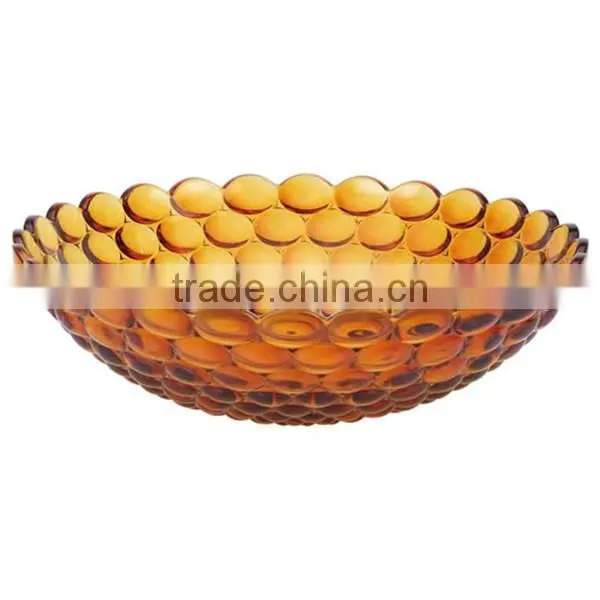 Clasic glass fruit bowl/ art glass bowl/ decorative hotel glass plate/ high quality hotel fruit/ salad /candy plate BHL-P6