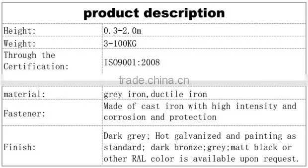 High Quality all colors cast iron road bollard with best price