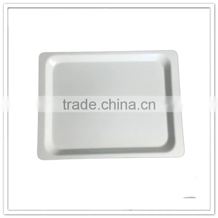 China factory directly bulk buy durable hard plastic white melamine fast food serving trays
