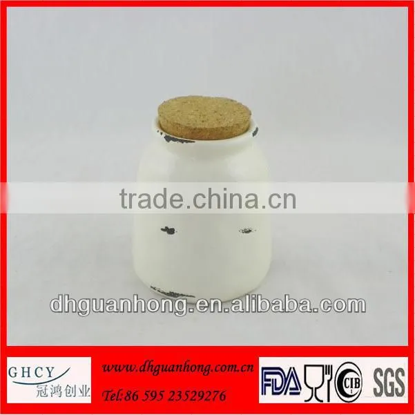 Ceramic Bottle with wooden lid