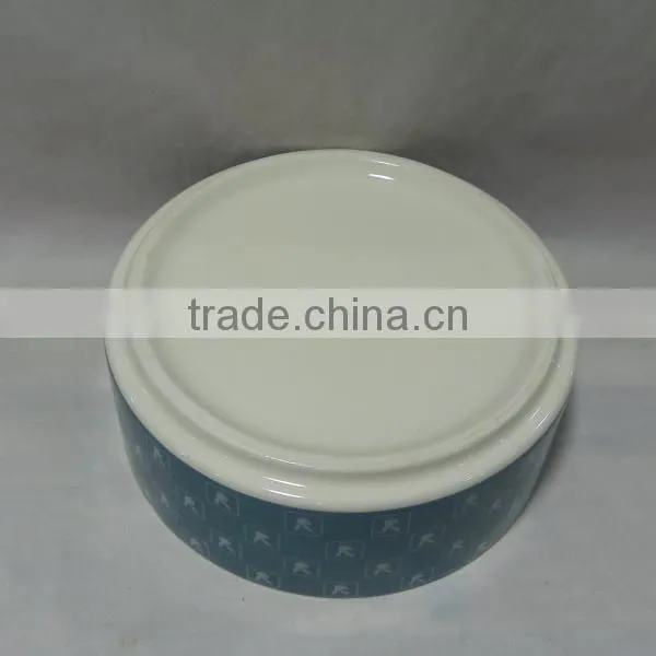Blue Rabbit Ceramic Dog Bowl