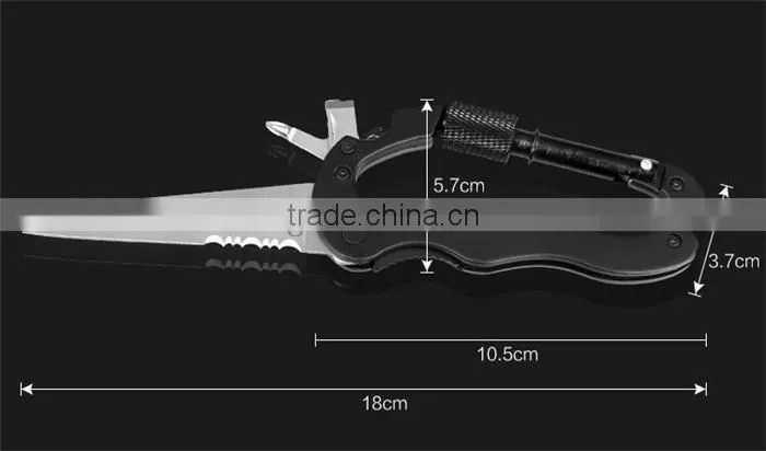 Portable Stainless Steel Multifunction Knife Detachable Carabiner