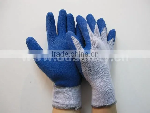 DDSAFETY 2017 Knitted With Latex Gloves Coating Latex Cotton Gloves Industrial Gloves