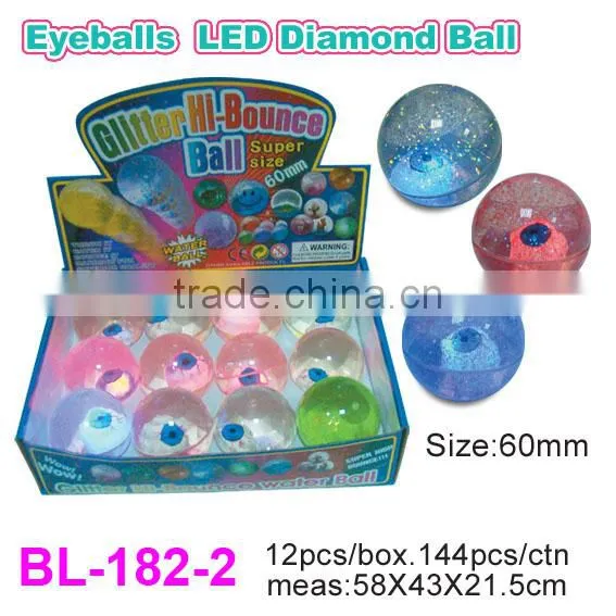 Promotional Glitter LED Flash Eyeballs/Hi Glitter Bounce Ball