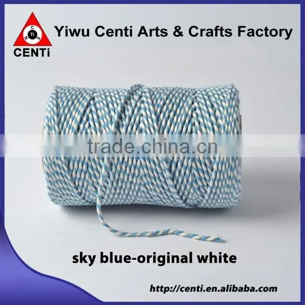 High Quality double colour original cotton gift packing rope bakers twine