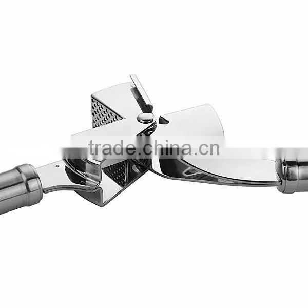 The Finest Quality Stainless Steel Garlic Press Mincer Peeler Brush Crusher Set
