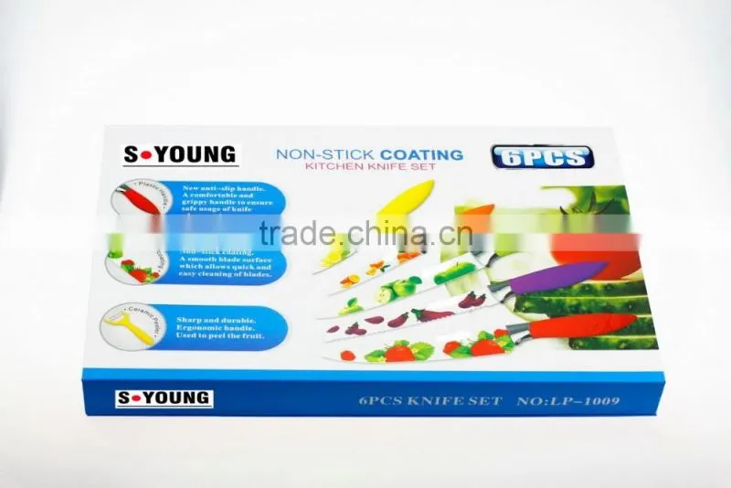52001 4 pcs non-stick knife with abs handle