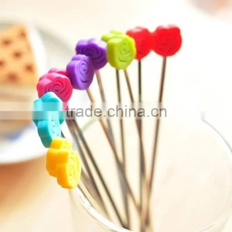 High Quality 2 Pieces Per Set Stainless Steel With Silicone Coffee Stirrer