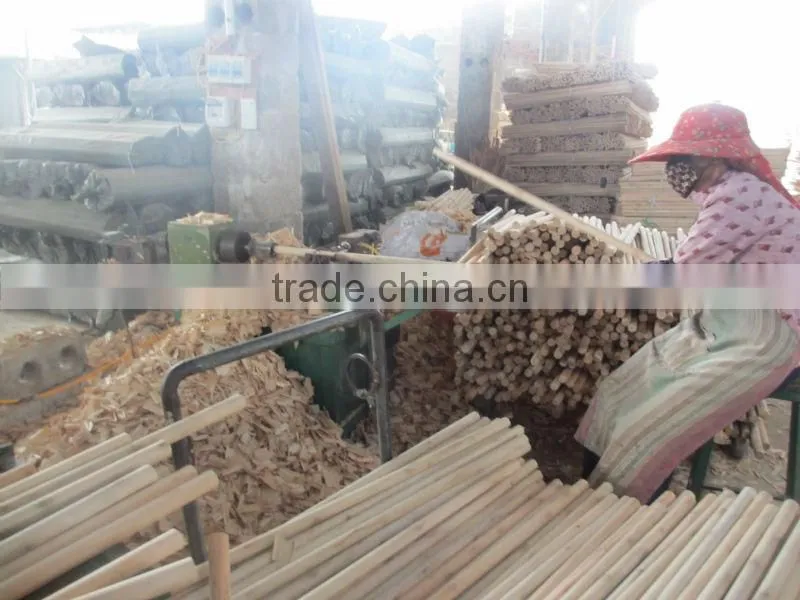 Natural wooden broom stick with Greek screw