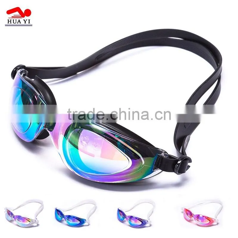Mirror coated wholesales durable silicone swimming goggles