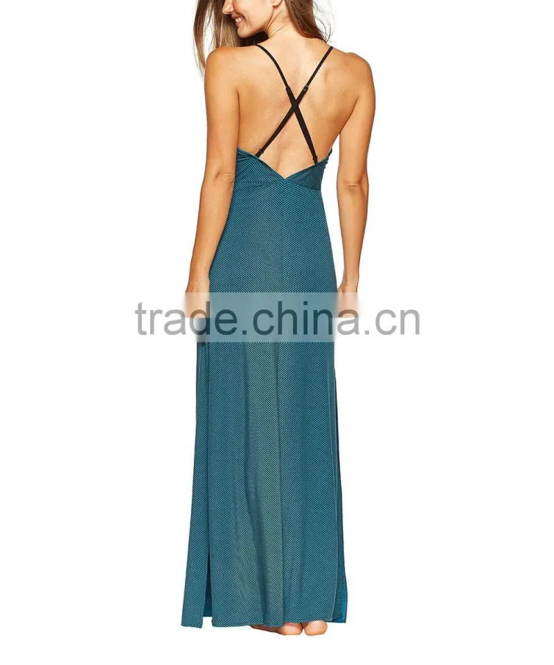 Wholesale Deep V Neck Maxi Beach Party Wear Dress Sexy Slit Ladies Western Long Backless Beachwear Dress