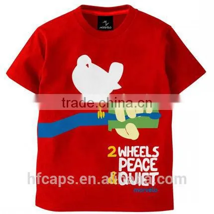 O-neck Cotton Short Sleeve Custom Cheap Printed T-shirts with Woven Label on Neck