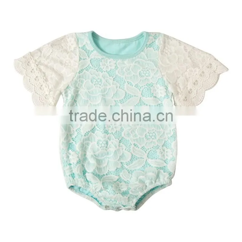 Lace romper Summer new design boutique knitted baby girl clothing romepr comfortable infant and toddler clothing