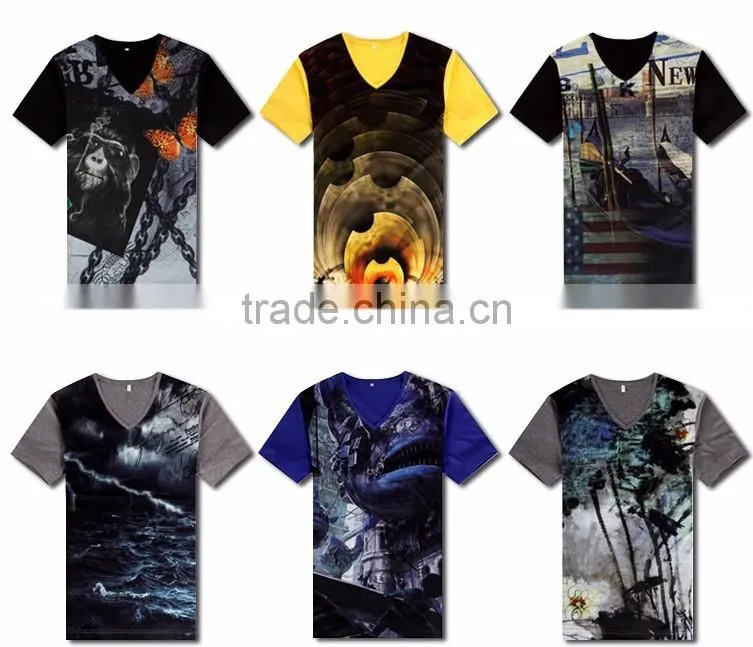 full over 3d printing high quality short sleeve summer t-shirt