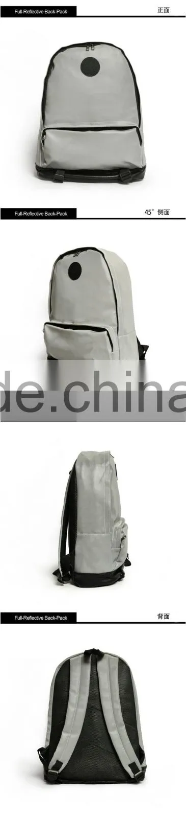 2015 Fashion Full 100%3M reflective backpack Fluorescent Reflective Backpack travel Bag