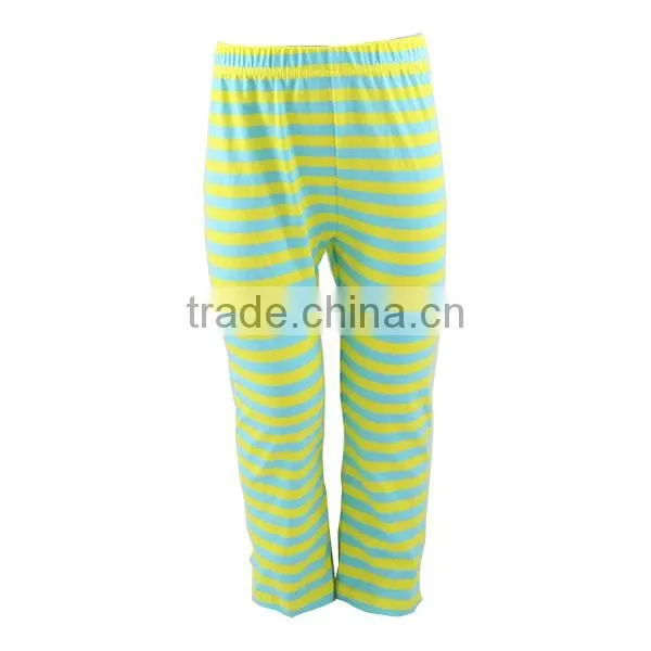 2017 fall baby cotton knit striped girls boutique kids clothes plus size pants