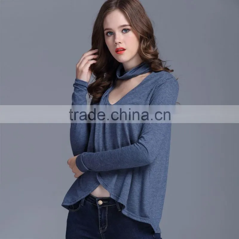 Top sell women clothes 2017 summer front short and long back blouse