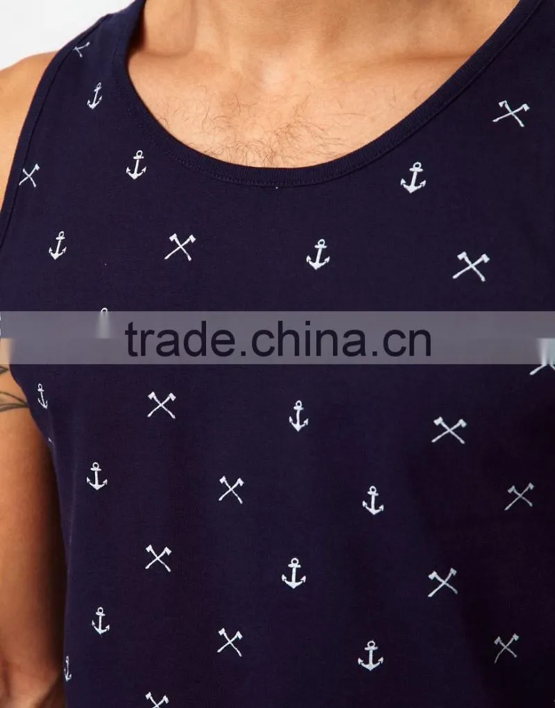 anchor print pattern throughout vests