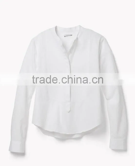 2015 modern office ladies formal office wear tops invisible placket
