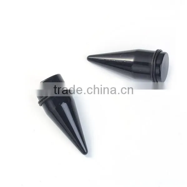 24mm Acrylic Ear Stretcher Expander Tapers Black Body Jewelry