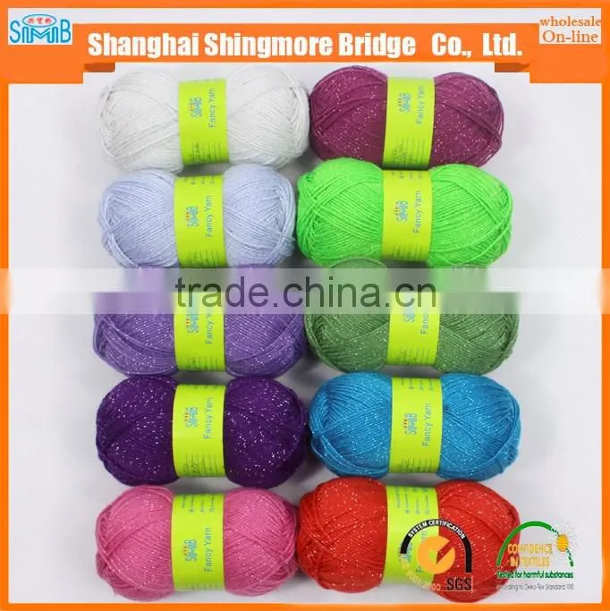 hand knitting yarn supplier hot sales cheapest price blended acrylic polyester lurex yarn in high quality