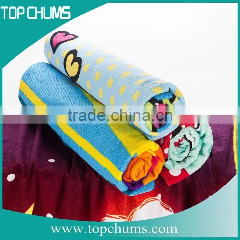 Edge to edge printing microfiber wholesale hooded poncho towel adult